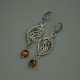 Kolczyki tygrysie oko, wire wrapping