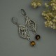 Kolczyki tygrysie oko, wire wrapping