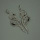 Długie unikatowe kolczyki czarny agat, wire wrapping