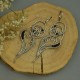 Długie unikatowe kolczyki czarny agat, wire wrapping
