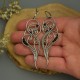 Długie unikatowe kolczyki czarny agat, wire wrapping