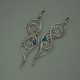 Kolczyki kwarc niebieski, wire wrapping