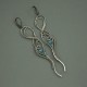 Długie kolczyki, apatyt i topaz, wire wrapping