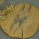 Długie kolczyki, apatyt i topaz, wire wrapping