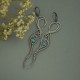 Długie kolczyki, apatyt i topaz, wire wrapping