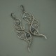 Długie unikatowe kolczyki niebieskie labradoryty wire wrapping