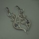 Długie unikatowe kolczyki niebieskie labradoryty wire wrapping