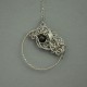 Wisiorek koło obsydian złocisty, wire wrapping, kółko