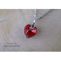 Wisiorek serce Swarovski Light Siam