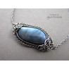 Bransoletka labradoryt złoty, wire wrapping, stal chirurgiczna