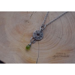 Wisiorek peridot, wire wrapping