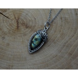 Wisior Labradoryt, wire wrapping