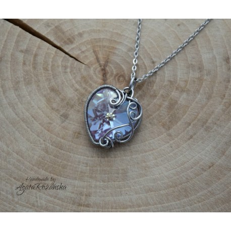 Wisiorek serce Swarovski Violet AB