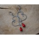 Kolczyki z Koralem czerwonym, wire wrapping