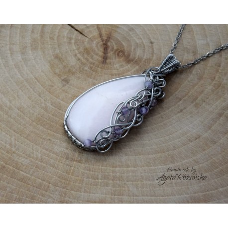 Wisiorek aragonit, wire wrapping
