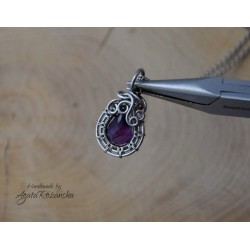 Wisiorek ametyst, wire wrapping