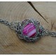 Bransoletka agat różowy, wire wrapping