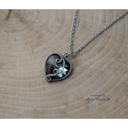 Wisiorek serce Swarovski Silver Night, wire wrapping