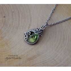 Wisiorek kryształ Swarovski Crystal AB, wire wrapping