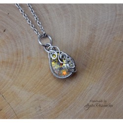 Wisiorek kryształ Swarovski Crystal AB, wire wrapping