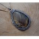 Wisiorek Labradoryt , wire wrapping, stal chirurgiczna