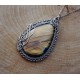 Wisiorek Labradoryt , wire wrapping, stal chirurgiczna
