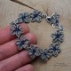 Bransoletka kwiatki z niebieskimi agatami brazylijskimi, wire wrapping