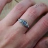 Pierścionek regulowany labradoryt, stal chirurgiczna