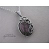 Wisiorek z fioletowym labradorytem, wire wrapping