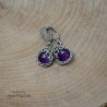 Kolczyki z ametystami, stal chirurgiczna, wire wrapping