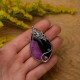 Wisiorek agat z fioletowym kryształem wire wrapping