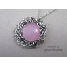 Wisiorek z Jadeitem różowym, wire wrapping