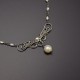 Krótki naszyjnik z perłami ze stali chirurgicznej, wire wrapping, perły