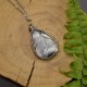 Wisiorek agat dendrytowy, wire wrapping, stal chirurgiczna