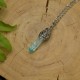 Mały wisiorek talizman kryształ Aqua Aura wire wrapping