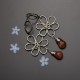 Minimalistyczne kolczyki kwiaty, kwarc truskawkowy, wire wrapping