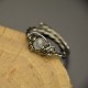 Mini pierścionek regulowany kamień księżycowy, wire wrapping