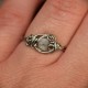 Mini pierścionek regulowany kamień księżycowy, wire wrapping