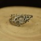 Mini pierścionek regulowany kamień księżycowy, wire wrapping