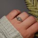 Mini pierścionek regulowany kamień księżycowy, wire wrapping