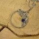 Niebieski wisiorek koło z lapis lazuli, wire wrapping, kółko