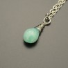 Minimalistyczny wisiorek kropla amazonit, wire wrapping
