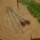 Kolczyki minimalistyczne przewlekane kwarc truskawkowy wire wrapping