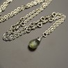 Naszyjnik minimalistyczny kropla labradoryt, wire wrapping