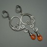 Dłogie kolczyki karneol, wire wrapping