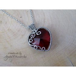 Kolczyki serca Swarovski Vitrail Medium, wire wrapping