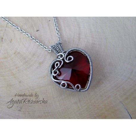 Kolczyki serca Swarovski Vitrail Medium, wire wrapping