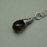Naszyjnik minimalistyczny kwarc dymny, wire wrapping