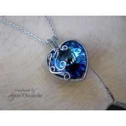 Wisiorek serce Swarovski Crystal AB