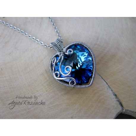 Wisiorek serce Swarovski Crystal AB